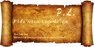 Plávics Leonóra névjegykártya